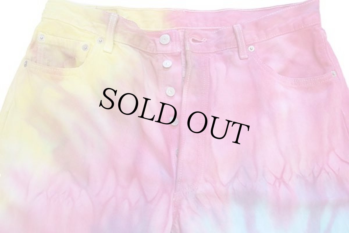 画像4: 00s USA製 Levi'sリーバイス 501 タイダイ染め デニムパンツ W36 L30 (4)