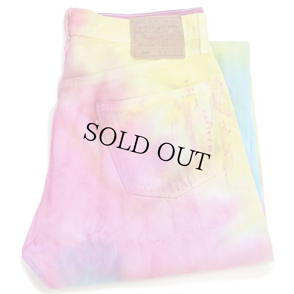 画像1: 00s USA製 Levi'sリーバイス 501 タイダイ染め デニムパンツ W36 L30 (1)