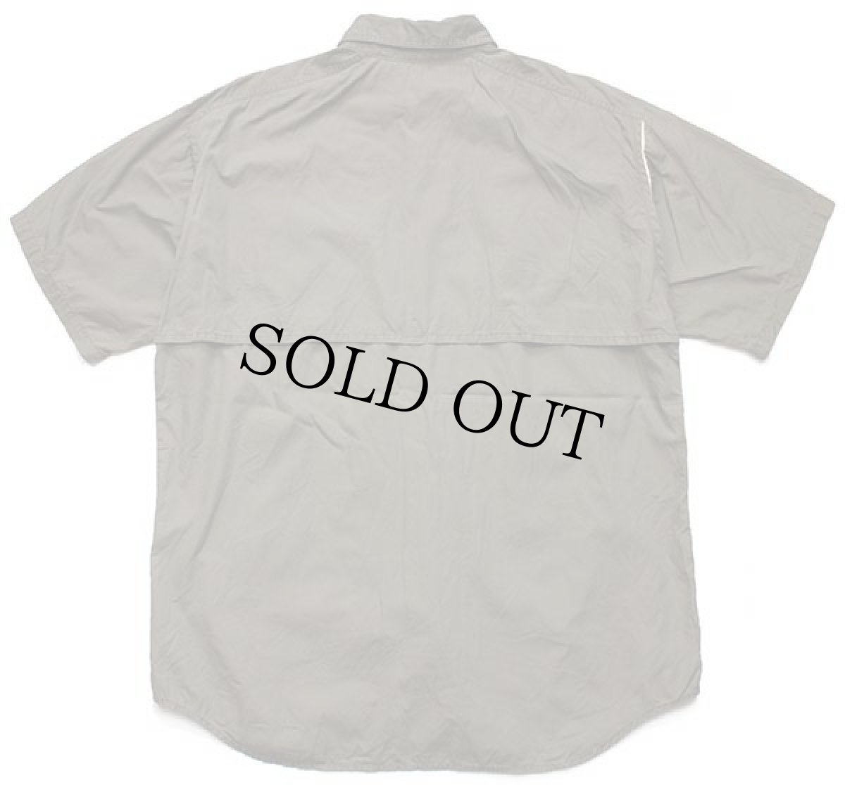 画像2: 90s Columbiaコロンビア ガンパッチ付き 半袖 コットンシャツ オリーブドラブ L (2)