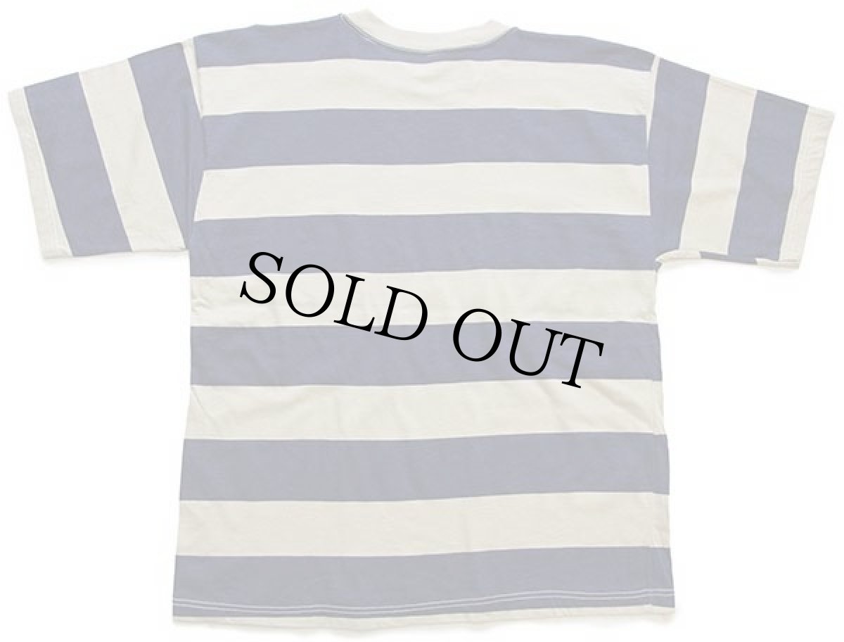 画像3: デッドストック★90s イタリア製 UNKNOWN 太ボーダー コットンTシャツ ベージュ×紺 M (3)