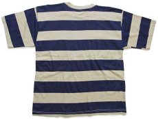 画像3: デッドストック★90s イタリア製 UNKNOWN 太ボーダー コットンTシャツ ベージュ×紺 M (3)