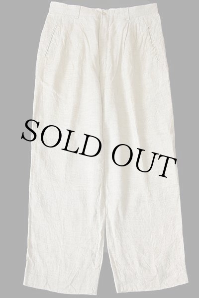 90s イタリア製 UNKNOWN スリータック スラックス リネンパンツ