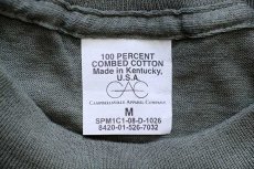 画像4: デッドストック★00s USA製 米軍 CAC 無地 コットンTシャツ セージグリーン M★C (4)