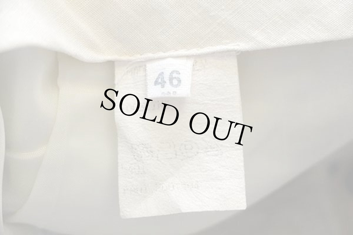 画像6: 90s イタリア製 UNKNOWN スリータック スラックス リネンパンツ ベージュ 46 (6)