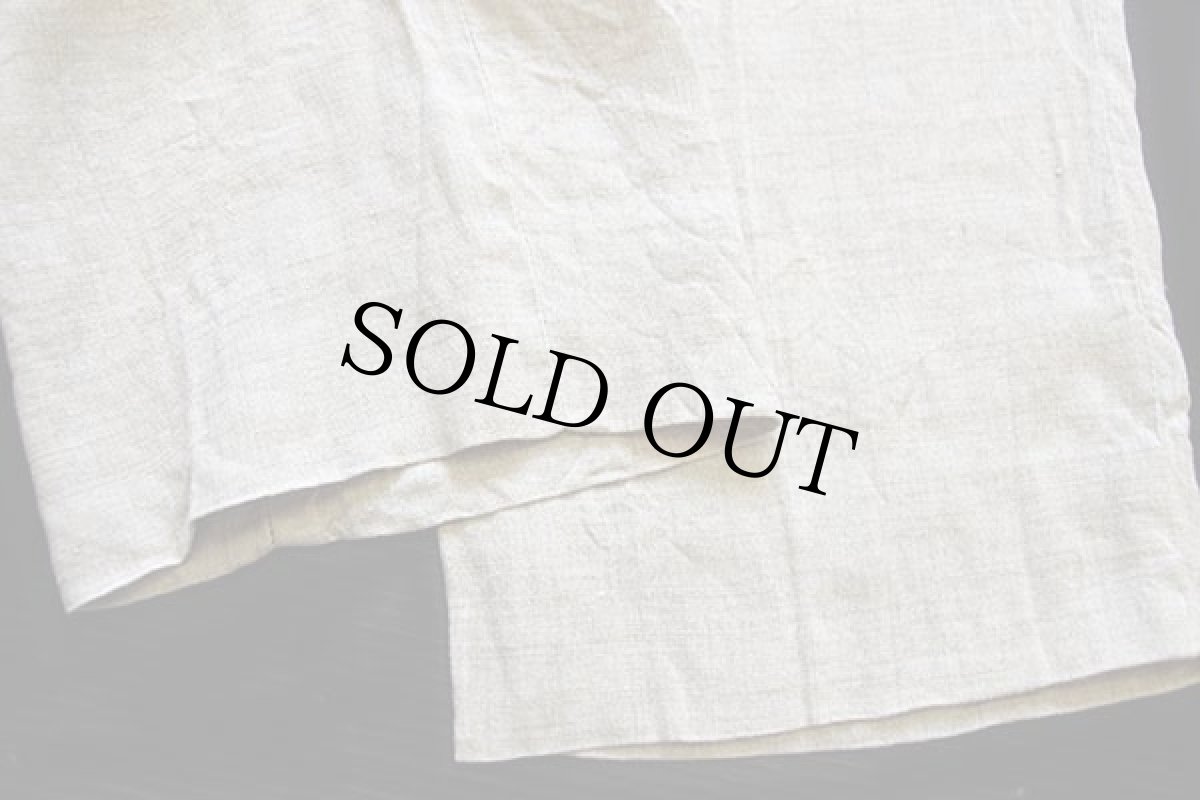 画像7: 90s イタリア製 UNKNOWN スリータック スラックス リネンパンツ ベージュ 46 (7)