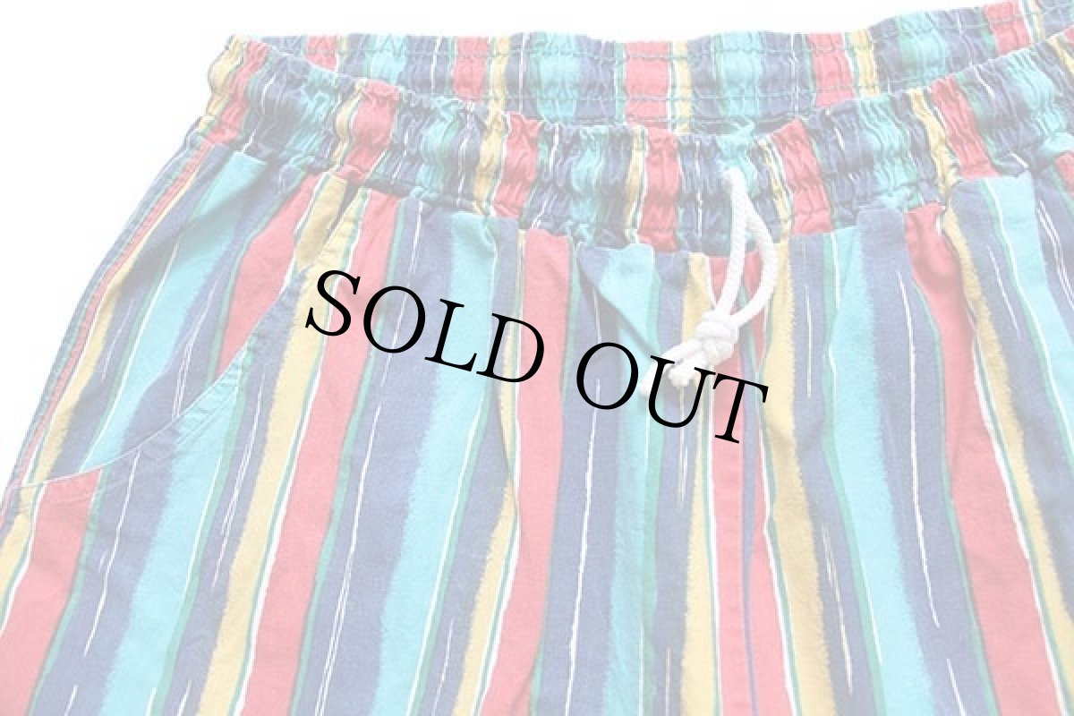 画像3: 80s 西ドイツ製 trigema ランダムストライプ コットン ショートパンツ XL★ショーツ (3)