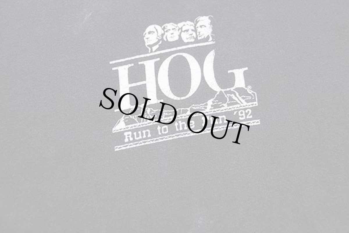 画像5: 90s USA製 Hanes HARLEY-DAVIDSON ハーレー ダビッドソン Run to the Fun '92 両面プリント コットンTシャツ 黒 フェード XL (5)