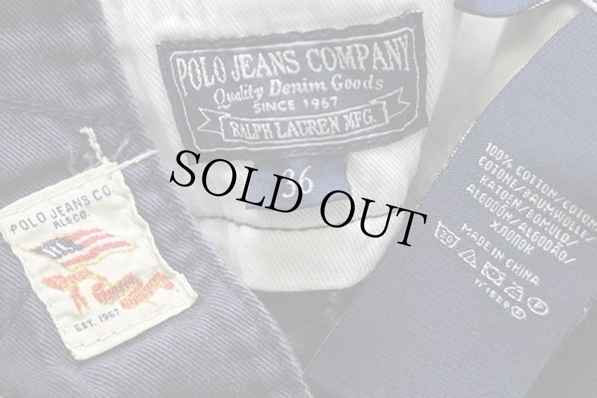 画像5: 00s POLO JEANSポロ ジーンズ ラルフローレン USED加工 コットン チノ ショートパンツ 紺 36★ショーツ (5)