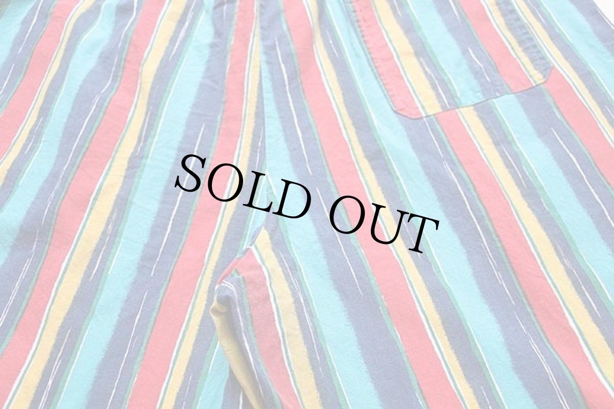 画像6: 80s 西ドイツ製 trigema ランダムストライプ コットン ショートパンツ XL★ショーツ (6)