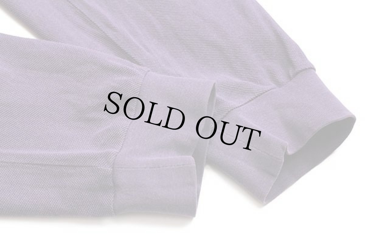 画像5: 90s LACOSTEラコステ ワンポイント コットン 鹿の子 長袖ポロシャツ 紫 5★68 (5)