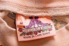 画像4: 90s 南アフリカ製 DINOSAURS&ROSES ニワトリ たまご 総柄 コットンTシャツ ピンク (4)