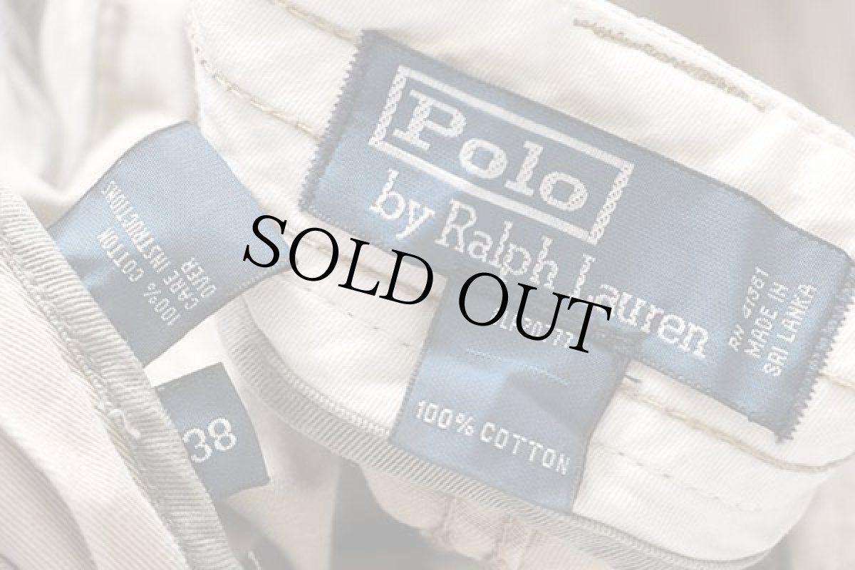 画像4: 00s ポロ ラルフローレン USED加工 コットン カーゴ ショートパンツ ペンキ飛び グレーベージュ 38★ショーツ (4)