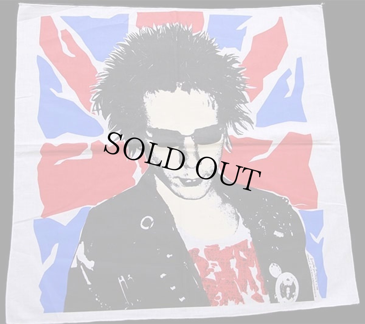 画像1: デッドストック★80s Sex Pistols セックスピストルズ ジョニーロットン バンダナ 白 (1)