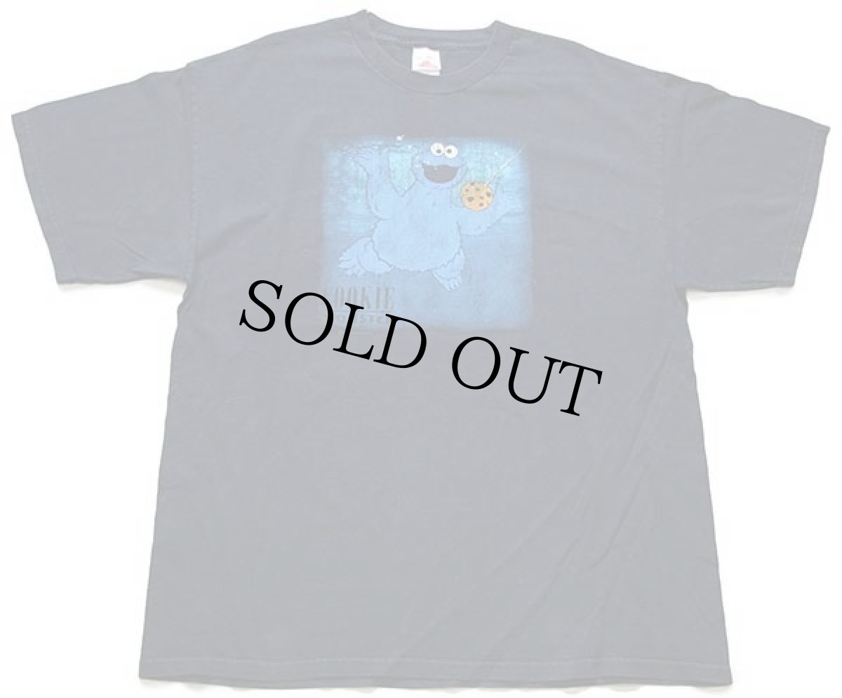 画像2: 00s COOKIE MONSTERクッキーモンスター NIRVANAニルバーナ パロディ コットンTシャツ 紺 XL (2)