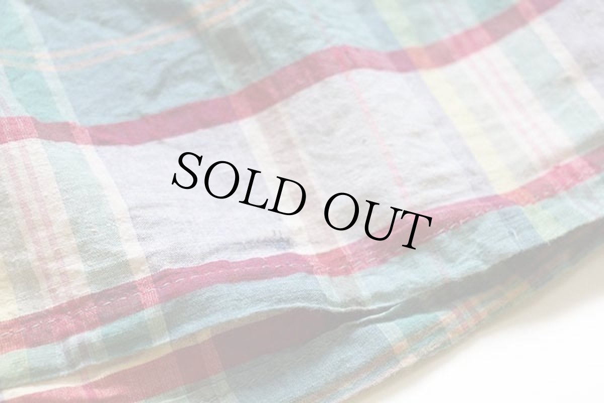 画像6: 90s イタリア製 ポロ ラルフローレン ツータック マドラスチェック コットン ショートパンツ 32★ショーツ (6)