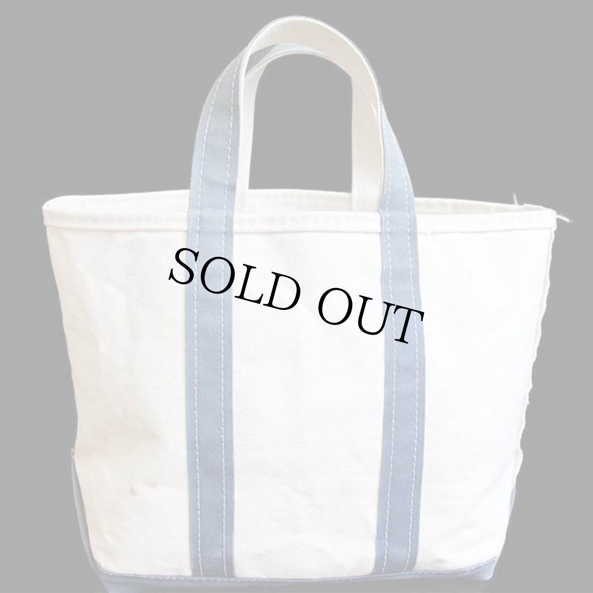 画像2: 80s L.L.Bean BOAT AND TOTE キャンバス トートバッグ 紺 フェード M★ミディアム (2)