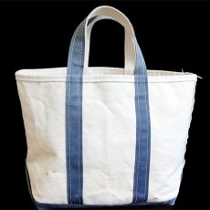 画像2: 80s L.L.Bean BOAT AND TOTE キャンバス トートバッグ 紺 フェード M★ミディアム (2)