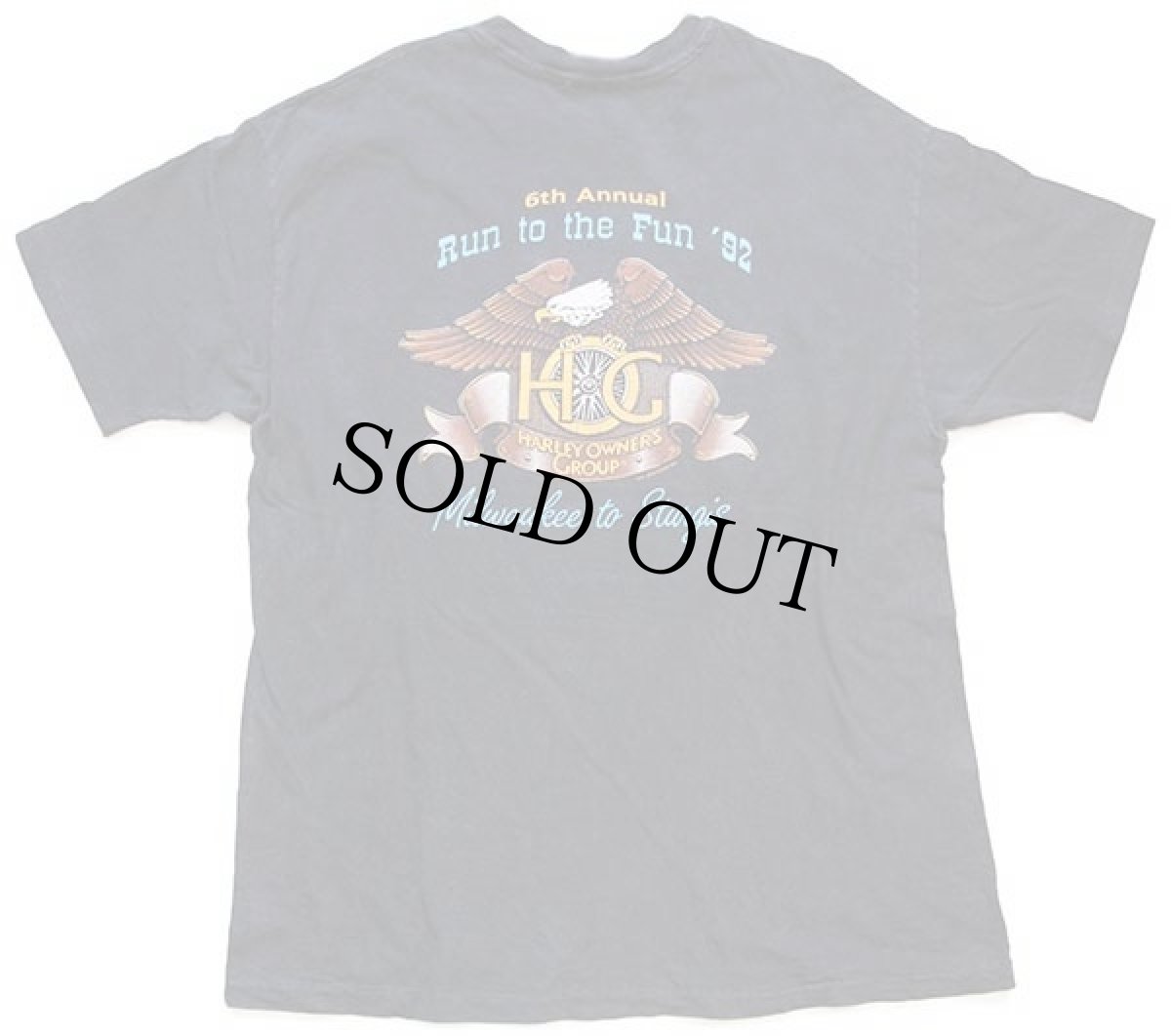 画像3: 90s USA製 Hanes HARLEY-DAVIDSON ハーレー ダビッドソン Run to the Fun '92 両面プリント コットンTシャツ 黒 フェード XL (3)
