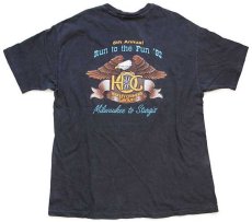 画像3: 90s USA製 Hanes HARLEY-DAVIDSON ハーレー ダビッドソン Run to the Fun '92 両面プリント コットンTシャツ 黒 フェード XL (3)