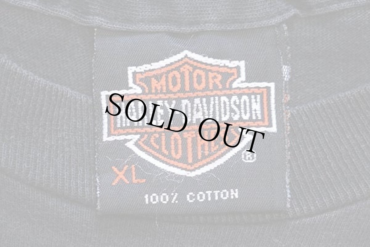 画像6: 90s USA製 Hanes HARLEY-DAVIDSON ハーレー ダビッドソン Run to the Fun '92 両面プリント コットンTシャツ 黒 フェード XL (6)