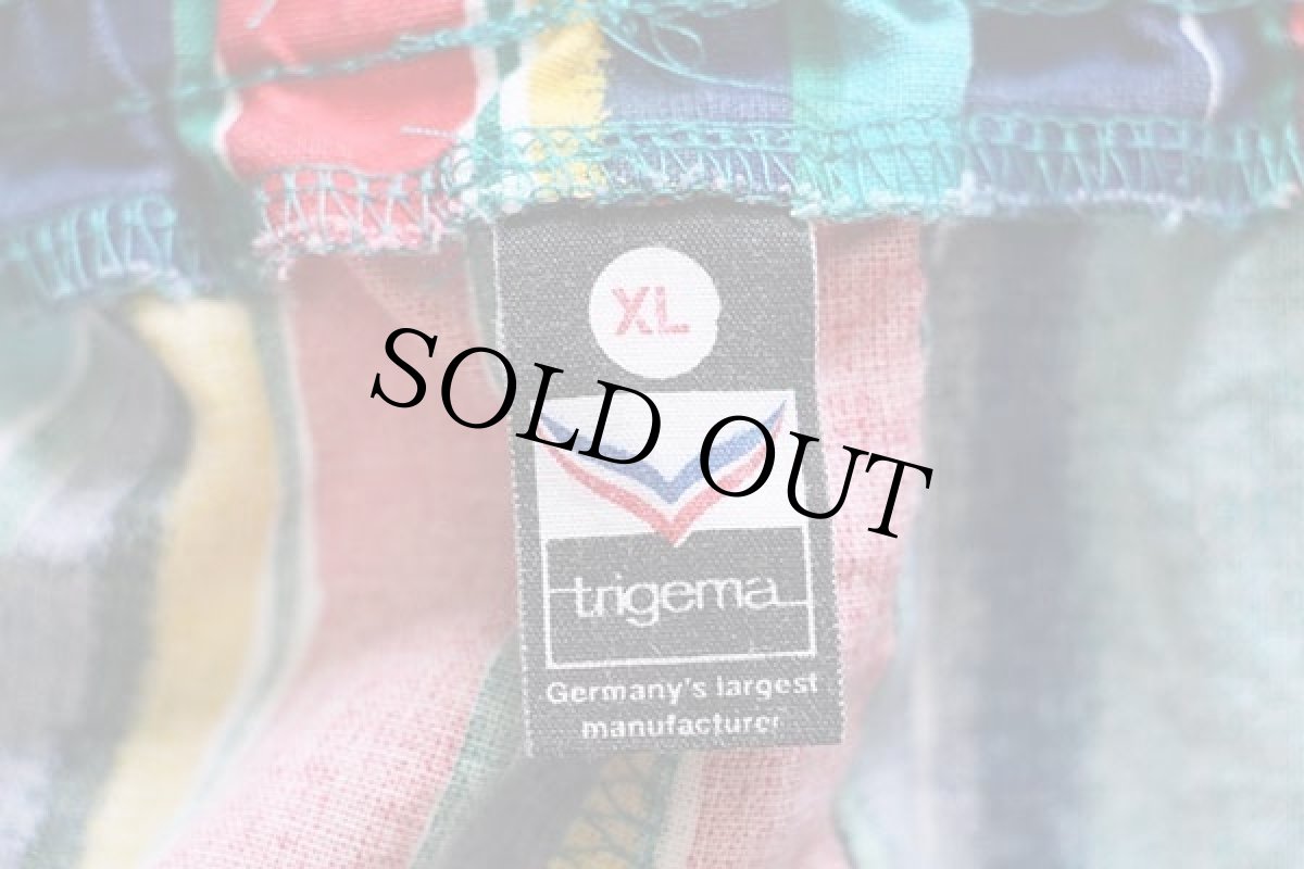 画像4: 80s 西ドイツ製 trigema ランダムストライプ コットン ショートパンツ XL★ショーツ (4)