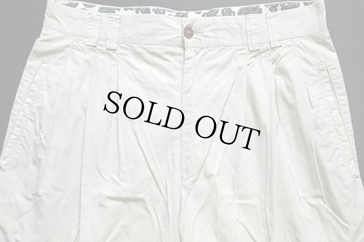 画像4: 80s イタリア製 UNKNOWN スリータック スラックス コットンポプリン パンツ 48 (4)