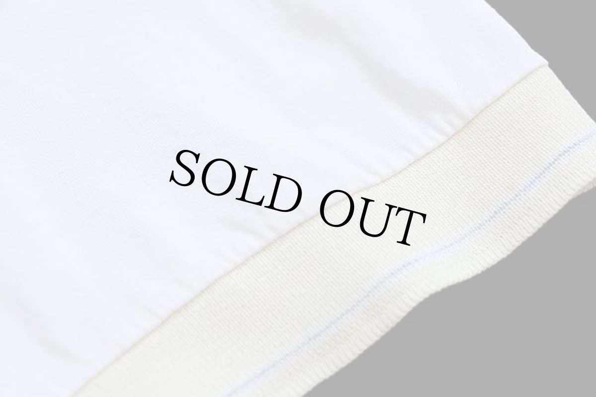 画像5: 70s adidasアディダス VENTEX トレフォイル ロゴ パッチ付き コットン ポロシャツ 白×薄黄 5 (5)