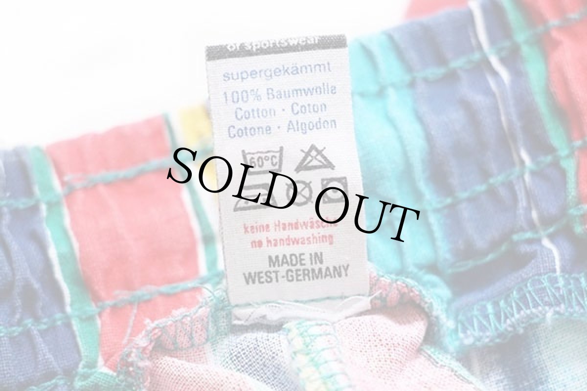 画像5: 80s 西ドイツ製 trigema ランダムストライプ コットン ショートパンツ XL★ショーツ (5)