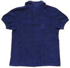 画像2: 70s フランス製 CHEMISE LACOSTE ラコステ ワンポイント パイル ポロシャツ 紺 4 (2)