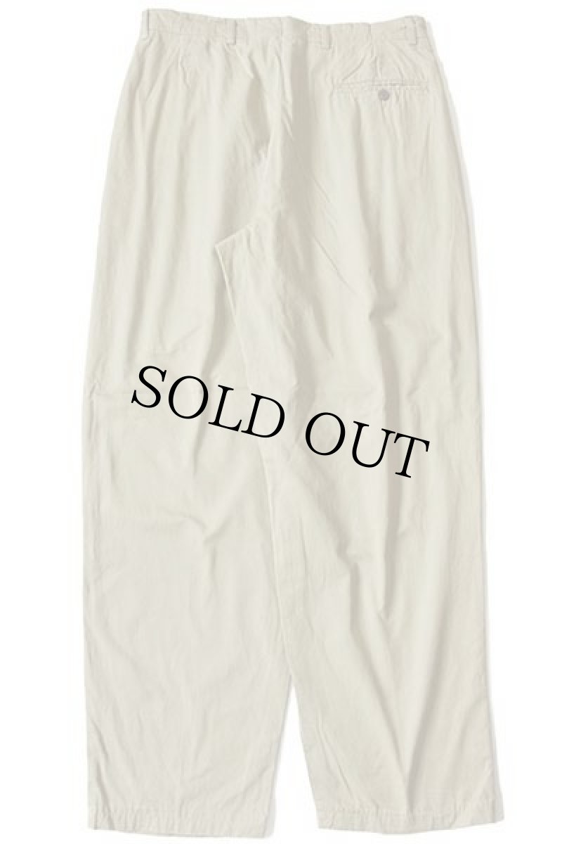 画像3: 80s イタリア製 UNKNOWN スリータック スラックス コットンパンツ 濃カーキ w32 (3)