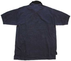 画像2: 90s USA製 HARLEY-DAVIDSON ハーレー ダビッドソン NEW YORK Cafe ロゴ刺繍 コットン 鹿の子 ポロシャツ 黒 XL (2)