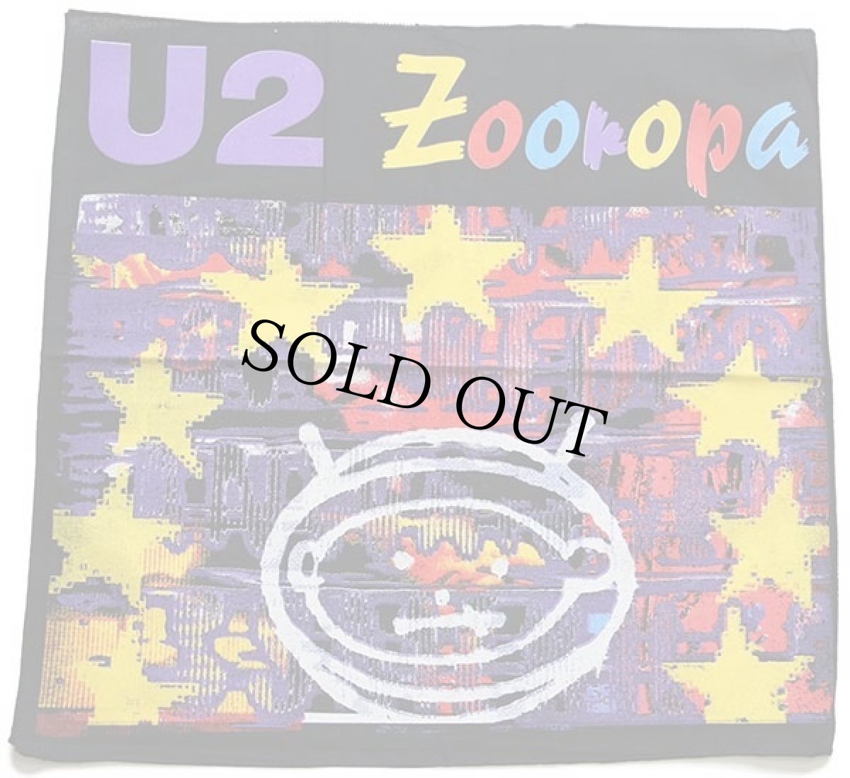 画像1: デッドストック★90s U2 Zooropa ズーロッパ バンダナ 黒 (1)
