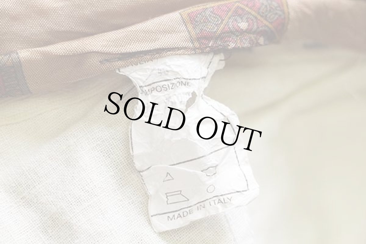 画像6: 80s イタリア製 UNKNOWN スリータック スラックス コットンパンツ 濃カーキ w32 (6)