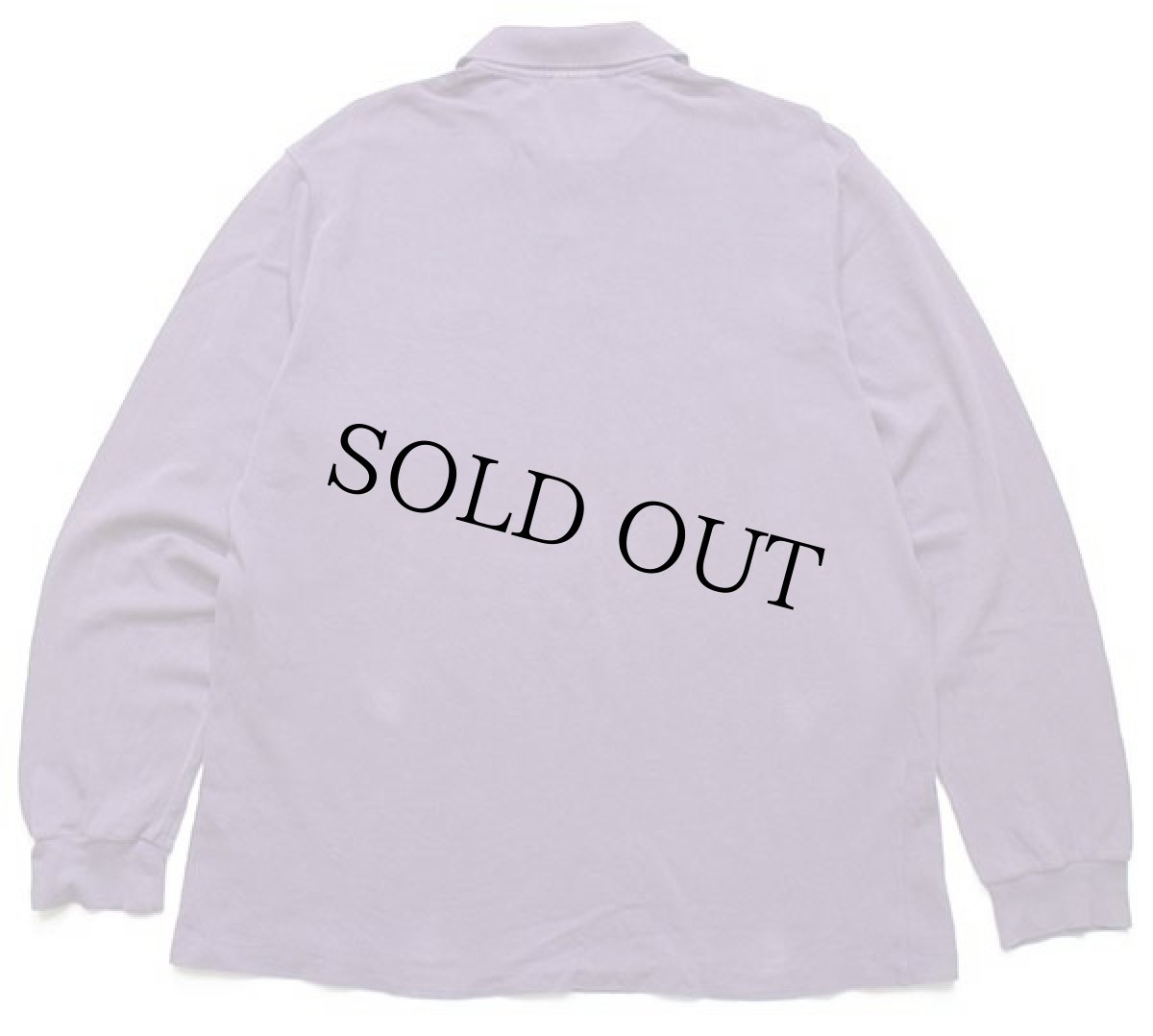 画像2: 90s LACOSTEラコステ ワンポイント コットン 鹿の子 長袖ポロシャツ 紫 5★68 (2)