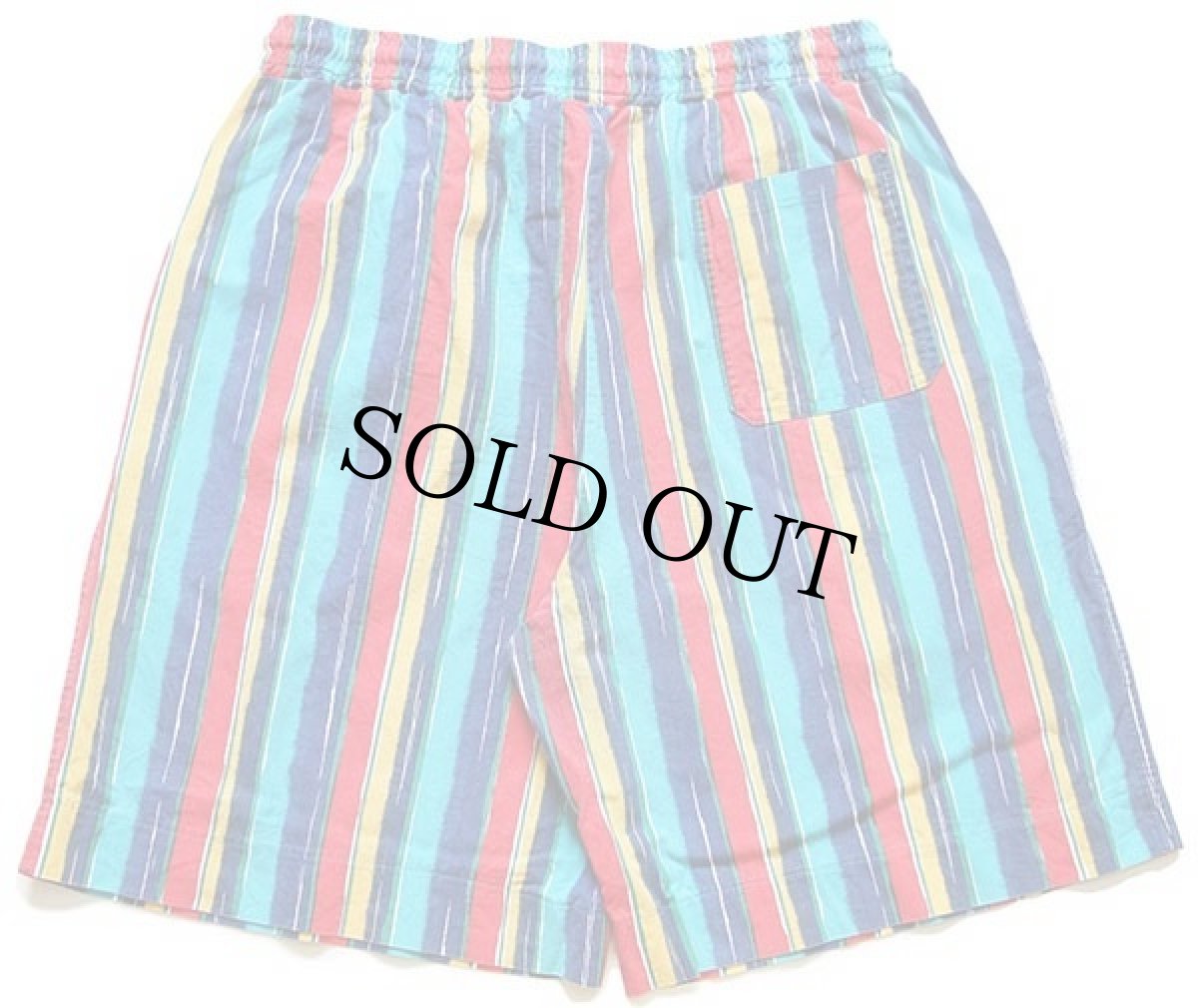 画像2: 80s 西ドイツ製 trigema ランダムストライプ コットン ショートパンツ XL★ショーツ (2)