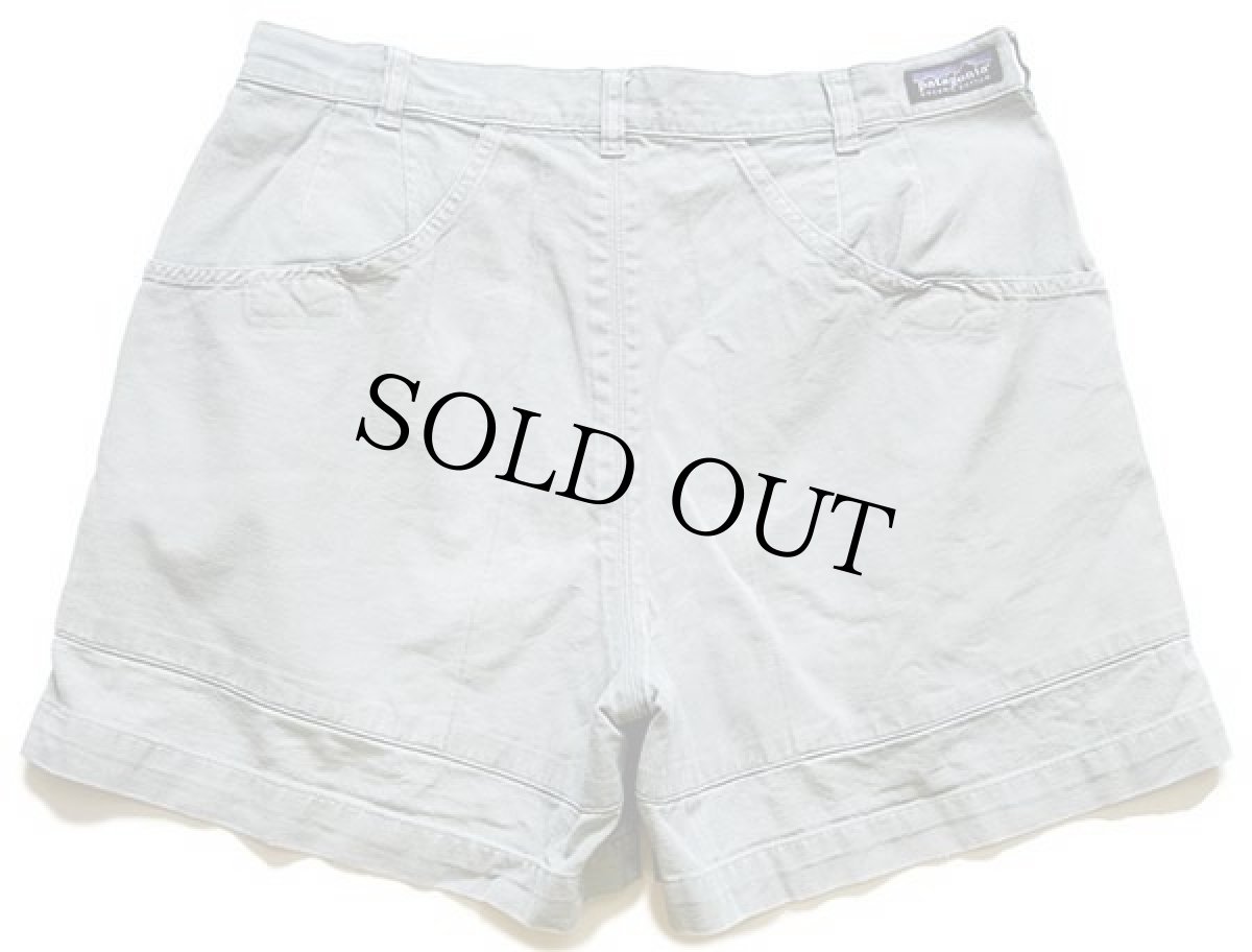 画像2: 00s patagoniaパタゴニア コットン スタンドアップ ショーツ ダメージ 薄緑 32★ショートパンツ (2)