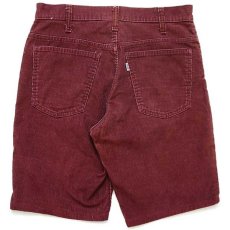 画像2: 70s USA製 Levi'sリーバイス 646 コーデュロイ ショートパンツ カスタム バーガンディ w30★ショーツ (2)