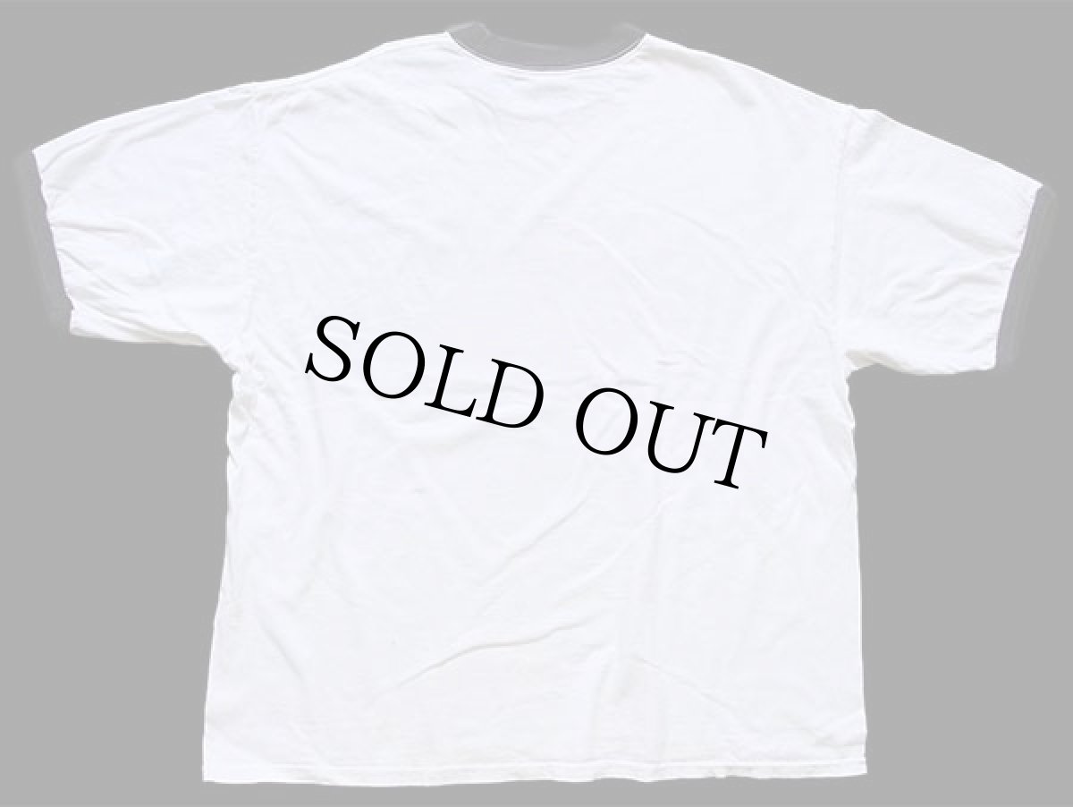 画像3: 00s ARNOLD IS NUMERO UNO 染み込みプリント リンガーTシャツ 白×黒 XL (3)