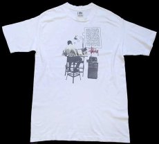 画像2: 90s USA製 STUSSYステューシー 白タグ フォトプリント コットンTシャツ 白 L (2)