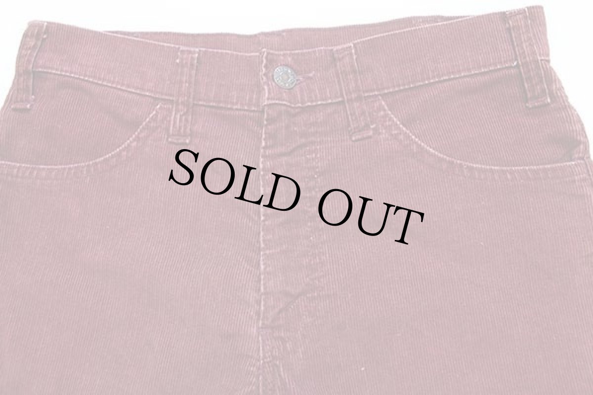 画像3: 70s USA製 Levi'sリーバイス 646 コーデュロイ ショートパンツ カスタム バーガンディ w30★ショーツ (3)