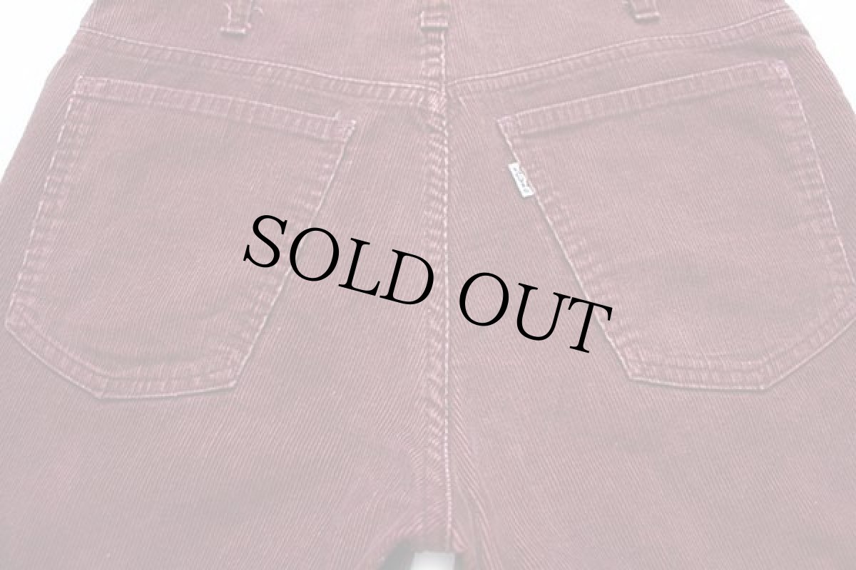 画像4: 70s USA製 Levi'sリーバイス 646 コーデュロイ ショートパンツ カスタム バーガンディ w30★ショーツ (4)