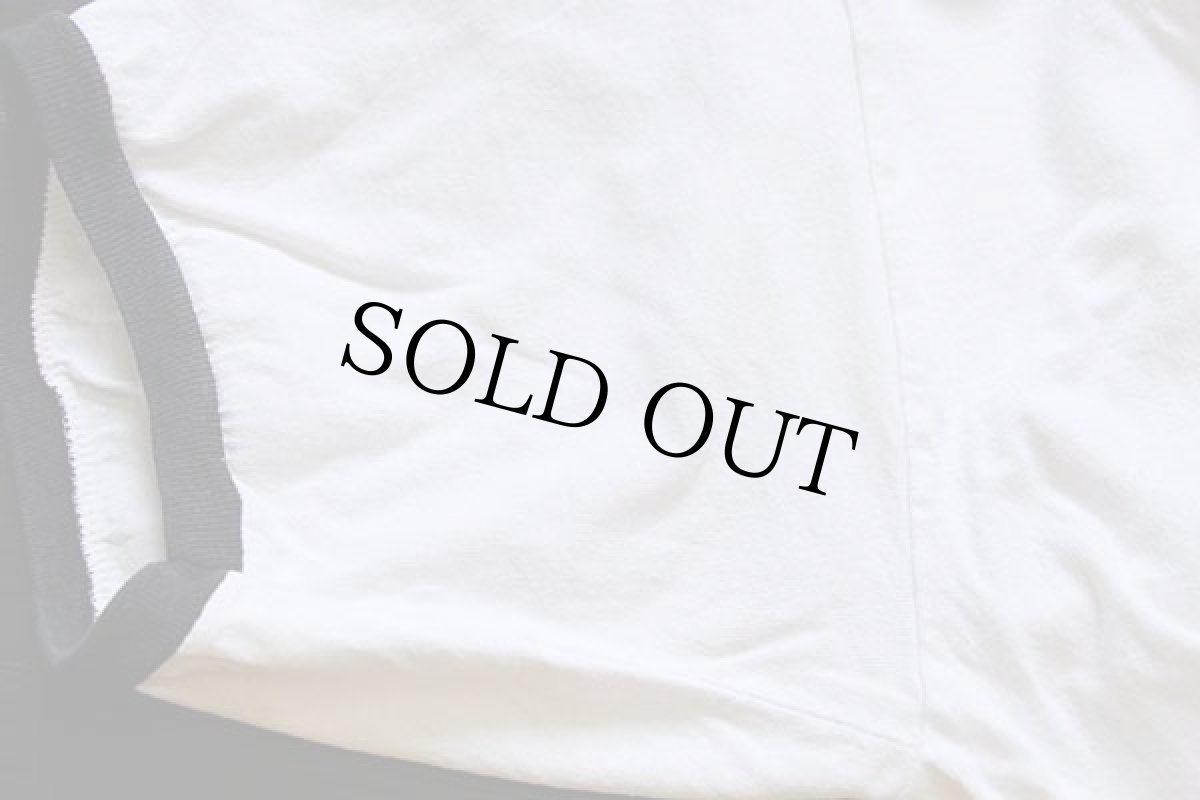 画像6: 00s ARNOLD IS NUMERO UNO 染み込みプリント リンガーTシャツ 白×黒 XL (6)