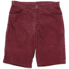 画像1: 70s USA製 Levi'sリーバイス 646 コーデュロイ ショートパンツ カスタム バーガンディ w30★ショーツ (1)