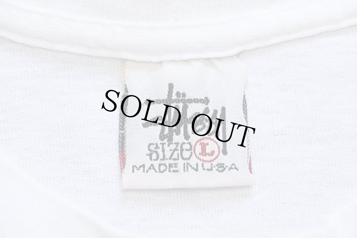 画像4: 90s USA製 STUSSYステューシー 白タグ フォトプリント コットンTシャツ 白 L (4)