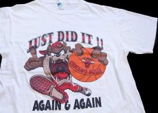 画像1: 90s JUST DID IT!! NBA CHICAGO BULLS シカゴ ブルズ タズマニアンデビル コットンTシャツ 白 XL (1)