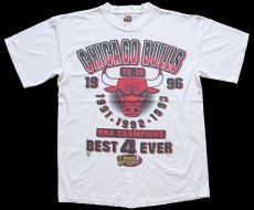 画像2: 90s NBA CHAMPIONS CHICAGO BULLS シカゴ ブルズ コットンTシャツ 白 L (2)