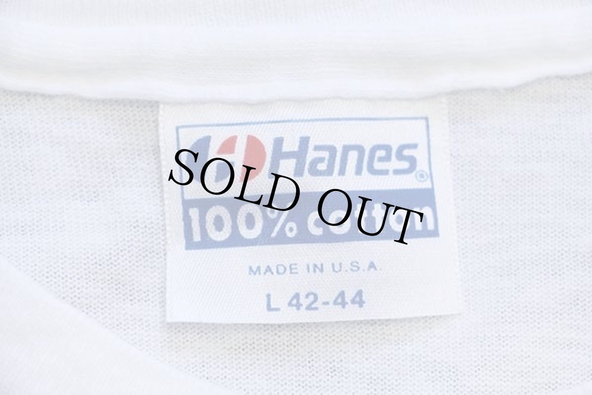 画像4: 80s USA製 Hanes ミッキー&ミニー マウス BASTRINGUE 蛍光 染み込みプリント コットンTシャツ 白 L (4)