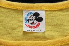 画像5: 80s イタリア製 Disneyディズニー ミッキー マウス 両面 染み込みプリント コットン タンクトップ 黄 (5)