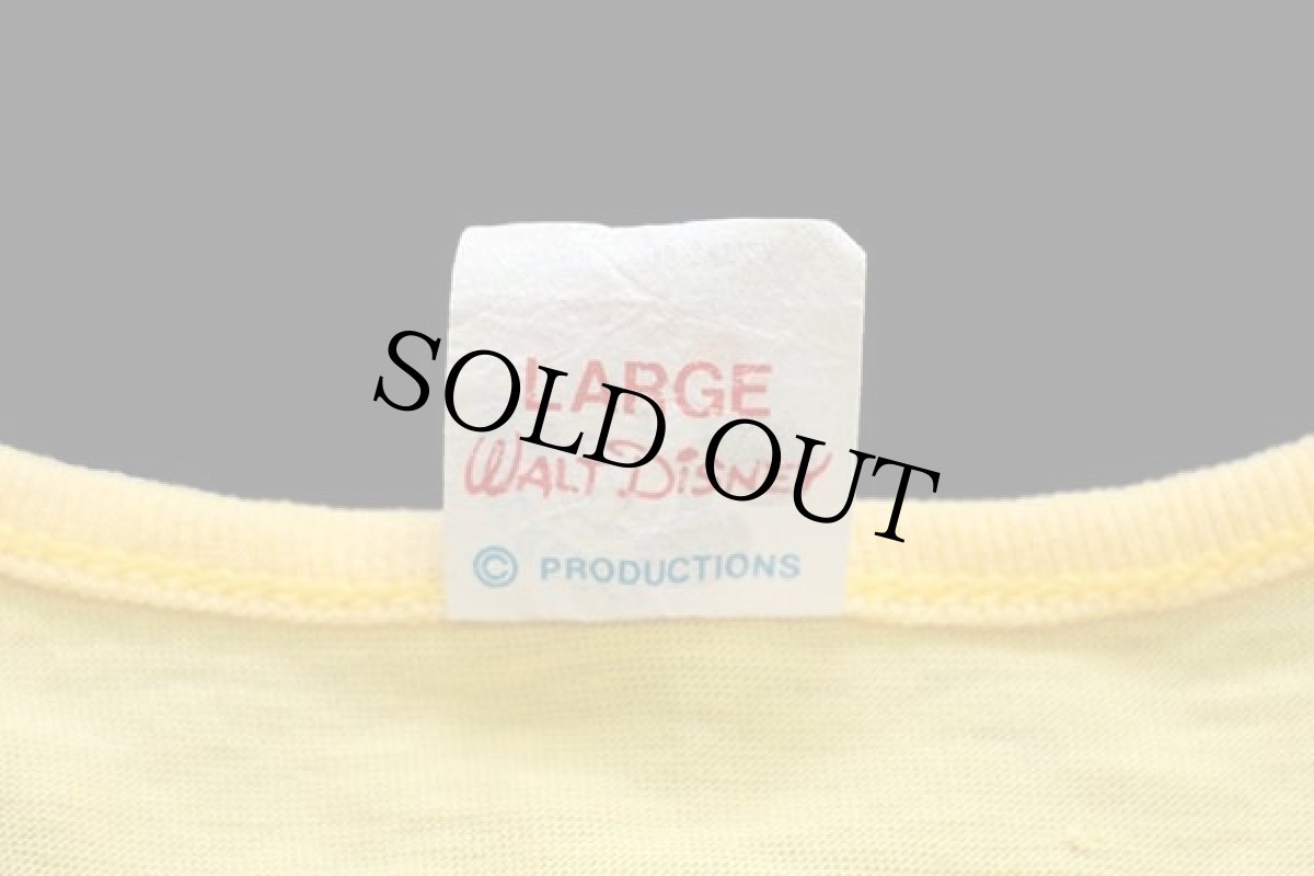 画像6: 80s イタリア製 Disneyディズニー ミッキー マウス 両面 染み込みプリント コットン タンクトップ 黄 (6)