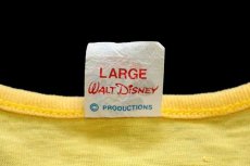 画像6: 80s イタリア製 Disneyディズニー ミッキー マウス 両面 染み込みプリント コットン タンクトップ 黄 (6)